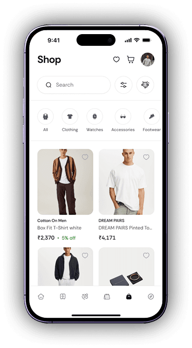 Preview of fashion products listed in the BeSpoke app